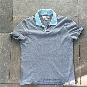 Original Penguin Gray and Blue Polo Shirt Classic Design